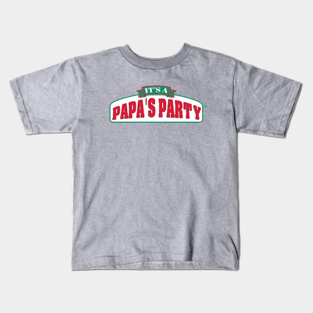 P for Papas, it's a Papa's Party Kids T-Shirt by qpdesignco